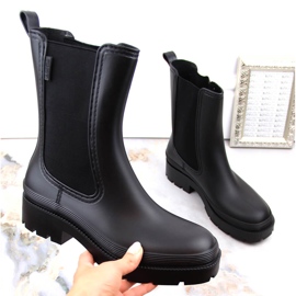 Chelsea-støvler til kvinder, sorte gummistøvler, Big Star MM274695 3