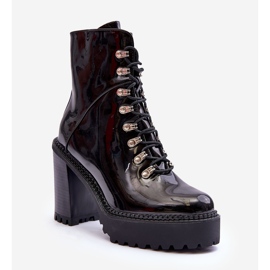 Lakerede Chunky Heel Boots Sort Ikeshia 1