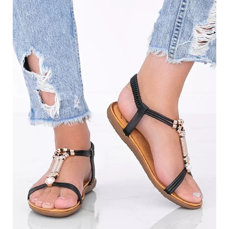 Liva sorte sandaler til kvinder 2