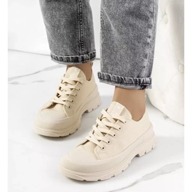 Beige sneakers med en tyk Beat-sål 1
