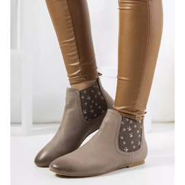 Lucciano grå matte slip-on støvler beige 1