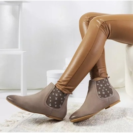 Lucciano grå matte slip-on støvler beige 2