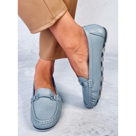 Klassiske loafers med en læder indersål Debell Blue blå 2