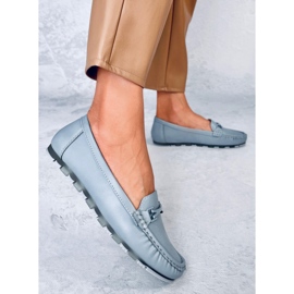 Klassiske loafers med en læder indersål Debell Blue blå 3