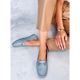 Klassiske loafers med en læder indersål Debell Blue blå 4