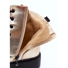 FB2 Læder Metallic Worker Boots Guld Teflorna gylden 2