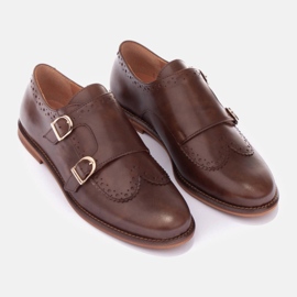 Marco Shoes Ægte læder munke brun 1