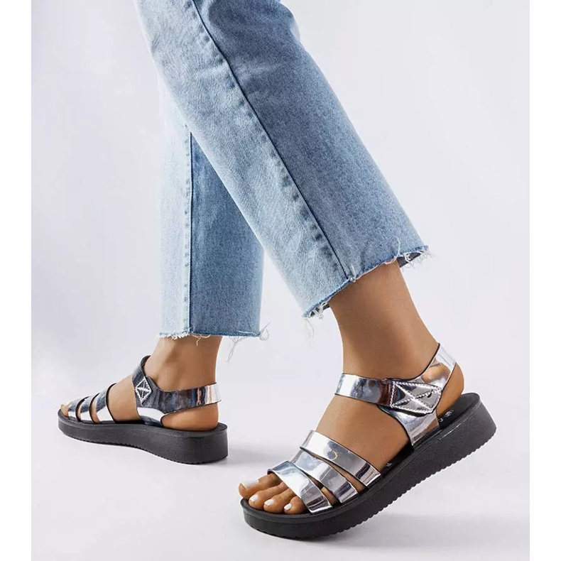 Sandaler QT2311-3 Sølv Tpu sort 2