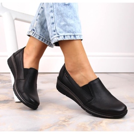 Damesko i læder, slip-on sorte Helios 350 2