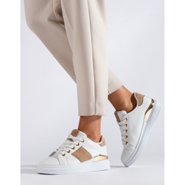 Hvide og beige sportssko til kvinder Shelovet sneakers 2