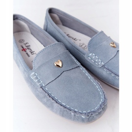 S.Barski Dame ruskind loafers S. Barski blå 1