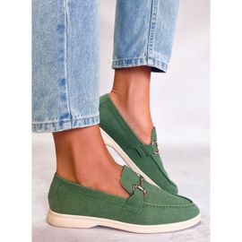 Milva Green dame loafers grøn 2