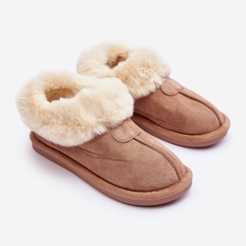 FB3 Beige Lanoze Dametøfler Med Pels 1