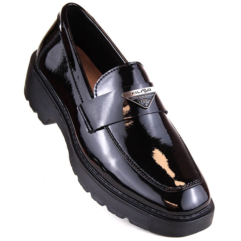 Sort lak-slip-on damesko Filippo DP4710 1