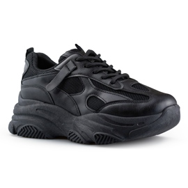 Sorte damesneakers med tyk sål 2