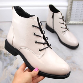 Dame-patentisolerede støvler, beige, Vinceza 58166 1