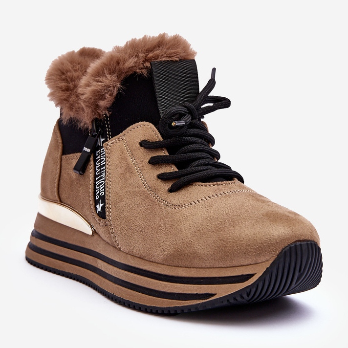 FB3 Platform Sportssko Med Pels, Mørk Beige Jamarie 1