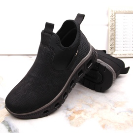 Komfortable ankelhøje slip-on sko til kvinder, sort Rieker M6053-00 4