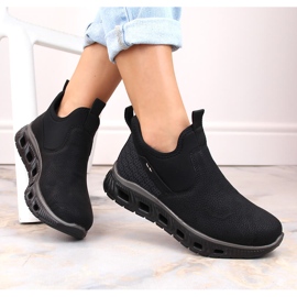 Komfortable ankelhøje slip-on sko til kvinder, sort Rieker M6053-00 6