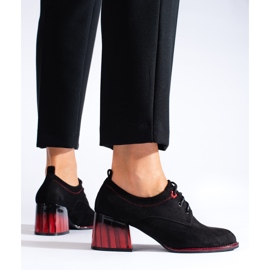 Shelovet pumps i sort ruskind 1
