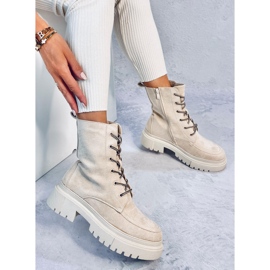 Snørestøvler ruskind Roisin Beige 2