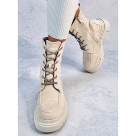 Snørestøvler ruskind Roisin Beige 1