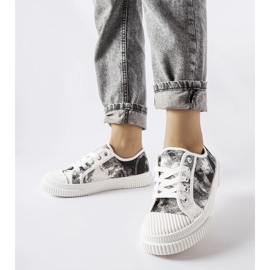 Sorte Clavet udvaskede sneakers hvid 1