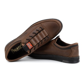 Polbut Casual sko til mænd i læder K22 mørkebrun 5