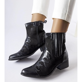 Henriette sorte low-top cowboystøvler 1