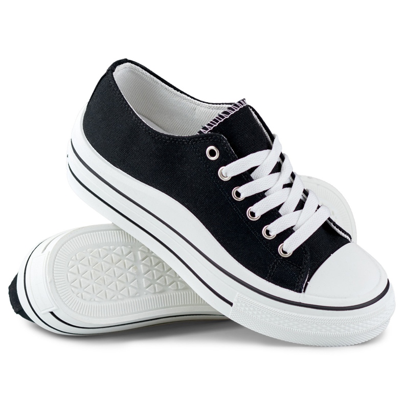 Klassiske sorte sneakers til kvinder 1