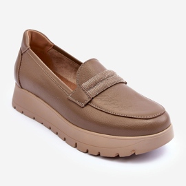 Platformsko i læder med dekoration, Beige Lemar Lehira 1