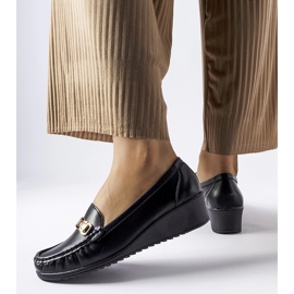 Sorte Lerino wedge spænde loafers 1