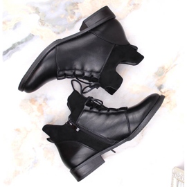 M. DASZYŃSKI Fladhælede, isolerede sorte støvler til kvinder M.Daszyński MR2251-6 2