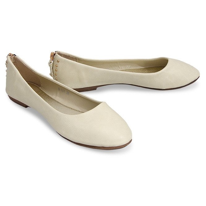 BM Ballerinas med lynlåsnitter S-151 Beige 1