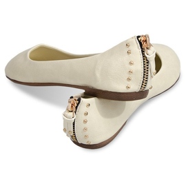 BM Ballerinas med lynlåsnitter S-151 Beige 2