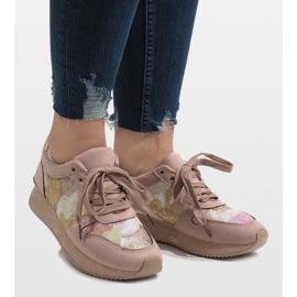 Lyserøde sports wedge sneakers T025 2
