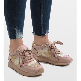 Lyserøde sports wedge sneakers T025 1