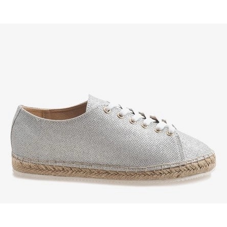 Sølv snøret espadriller 831-1 grå 1