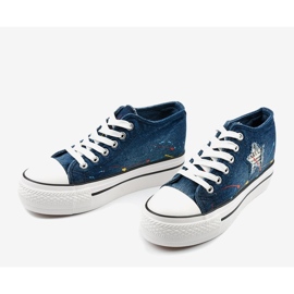 Marineblå sneakers med snørebånd Mirarenna 1