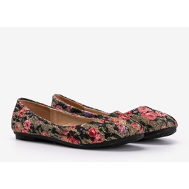 Blanke sorte ballerinaer med blomster Luz 2