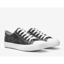 Sort skinnende Cora sneakers 1