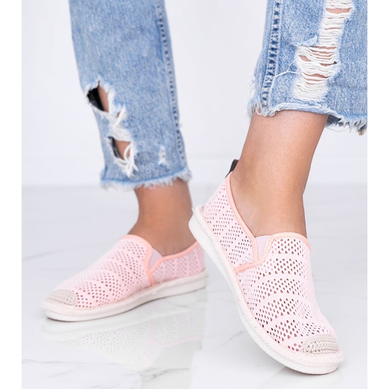 Tropisk solrosa blonder espadrilles grå 1
