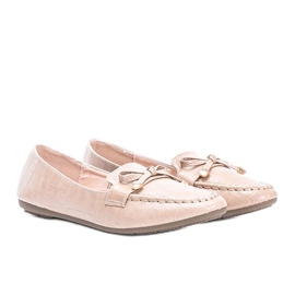 Beige mokasiner i Miriam -krokodillehudmotivet 2