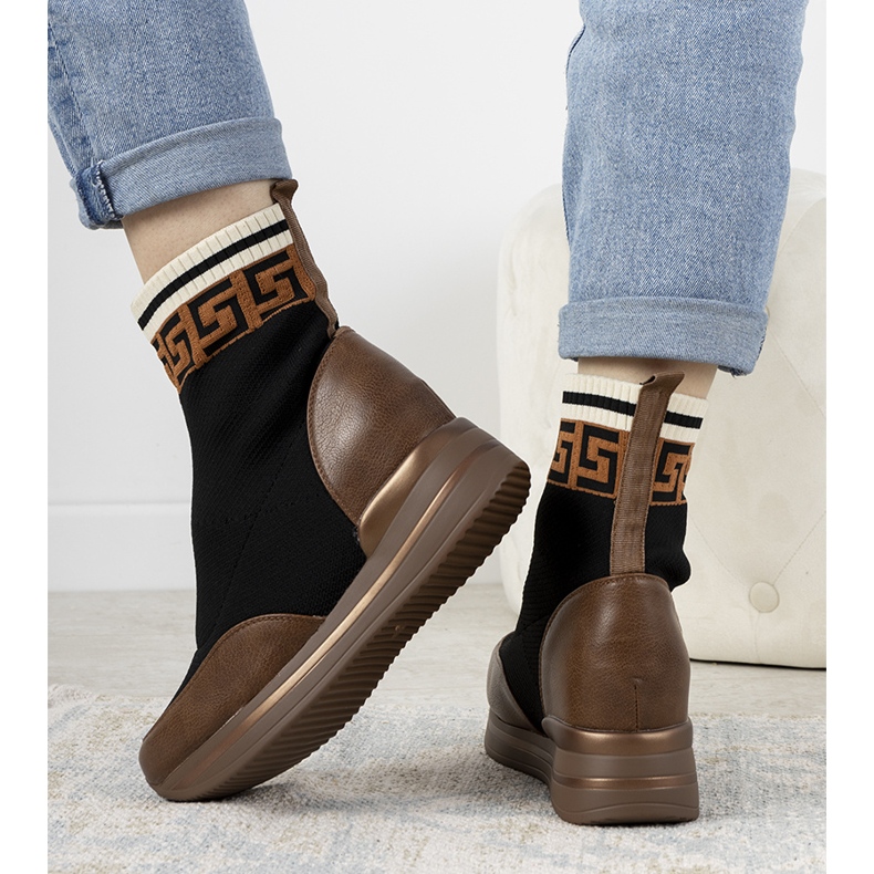 Wanda brune wedge sneakers sort 1