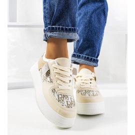 Beige sneakers på Worden platformen 1