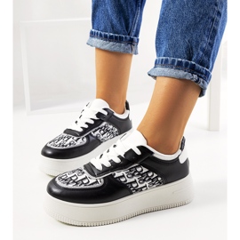 Sorte sneakers på Worden platformen hvid 1