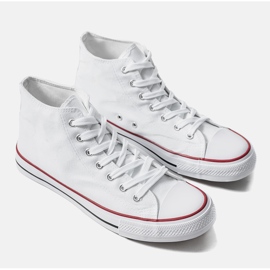Rood hvide ankel sneakers 1