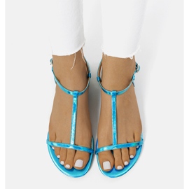 Adelia blå flade holo sandaler 1