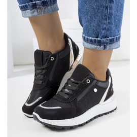 Sorte skinnende Onio sneakers til kvinder 1
