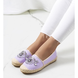 PA1 Violette espadriller med cubic zirconias.Blok lilla 1